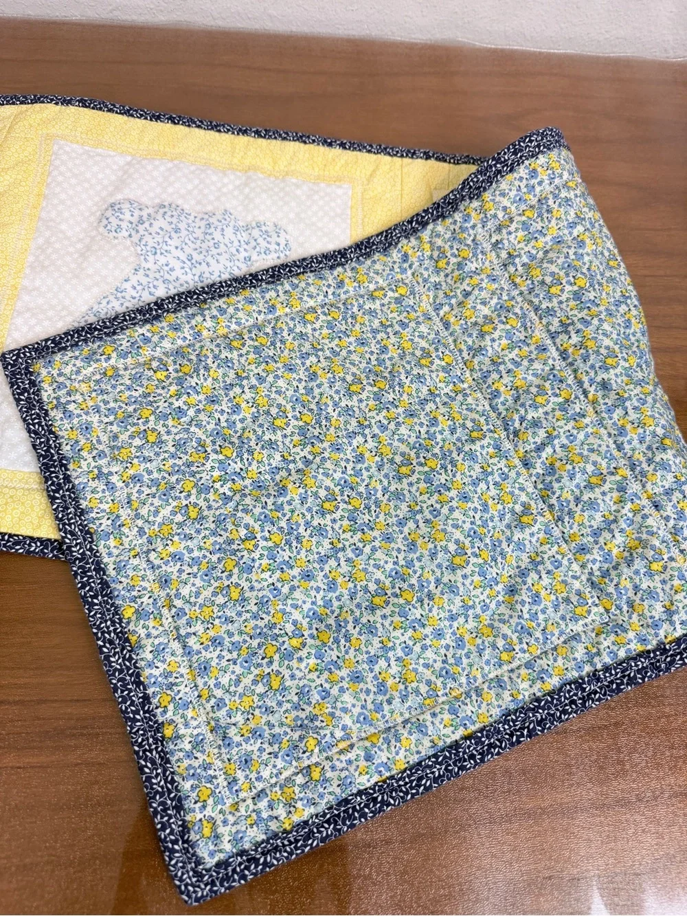 Handmade Yellow Quilted Sundress Wall Hanging Table Runner 12x42